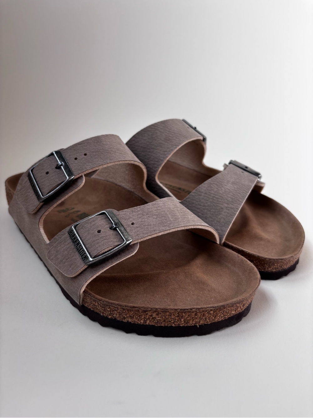 Birkenstock Arizona Vegan Desert Dust Gray Taupe Mens 10 EU 43 1023036